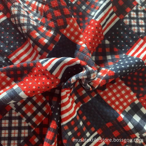 New 3x8 Rib Knit Double Brushed Printed Fabric